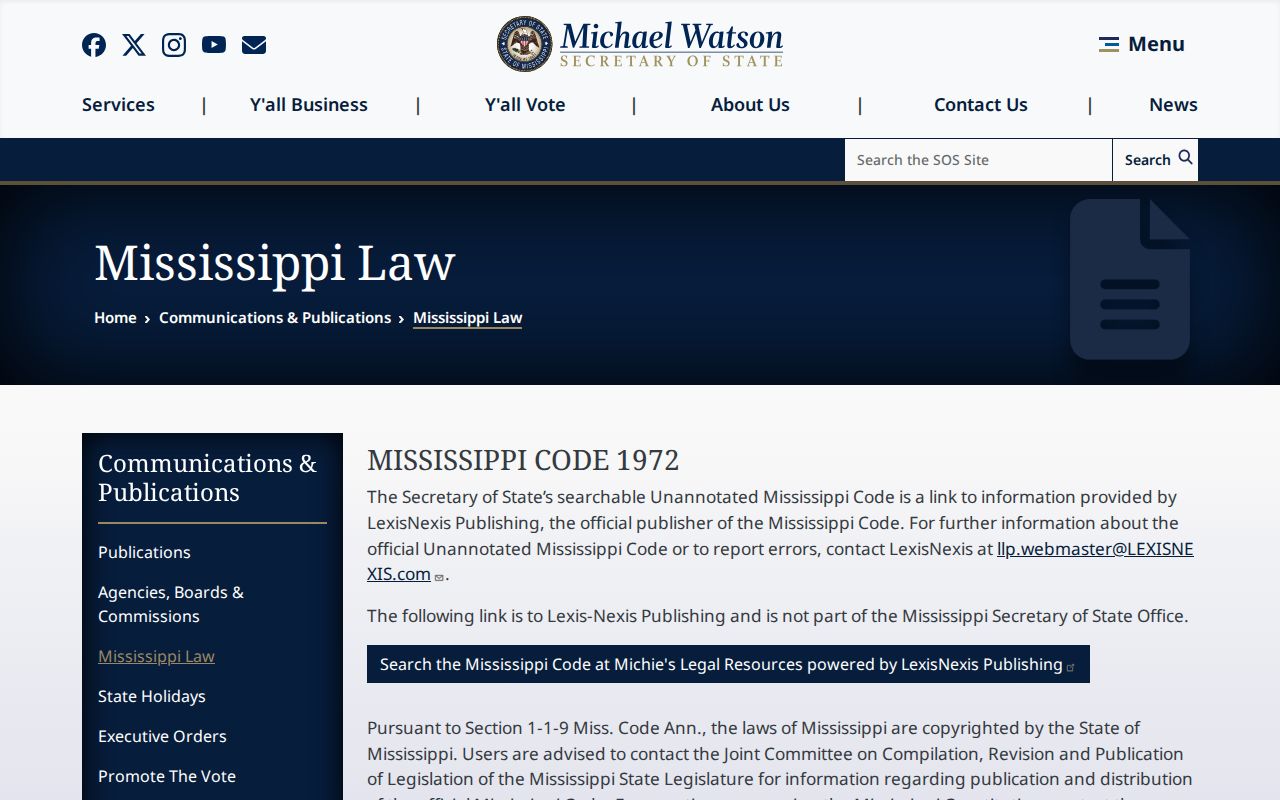 Bolivar County court record search Mississippi official law page