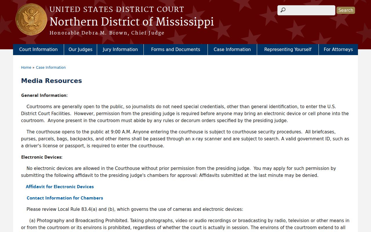 Bolivar County court docket federal public access resources